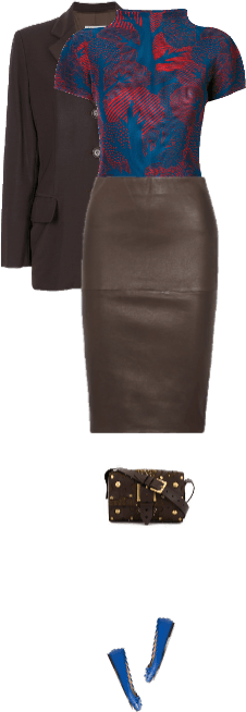 Office outfit: Brown - Cobalt