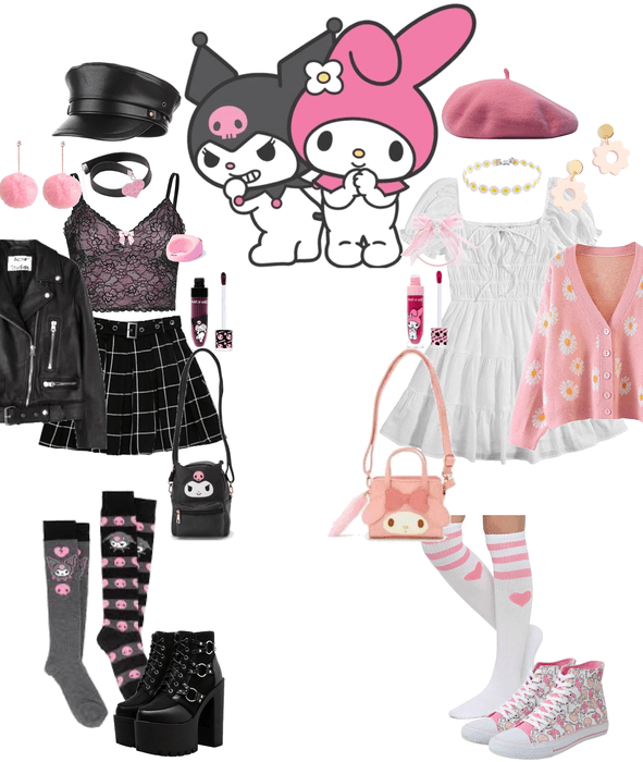 Melody and Kuromi inspired outfits