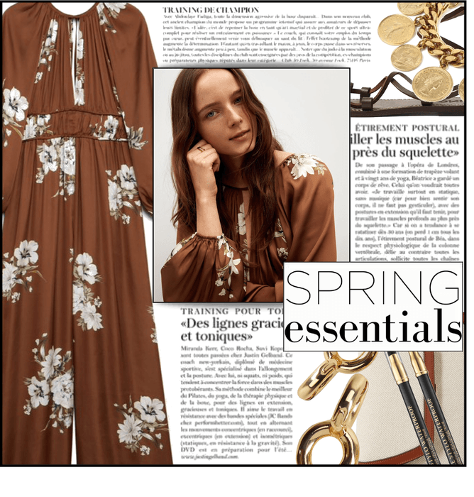 Fashion File: Brown Floral Jumpsuit & Gold Earrings