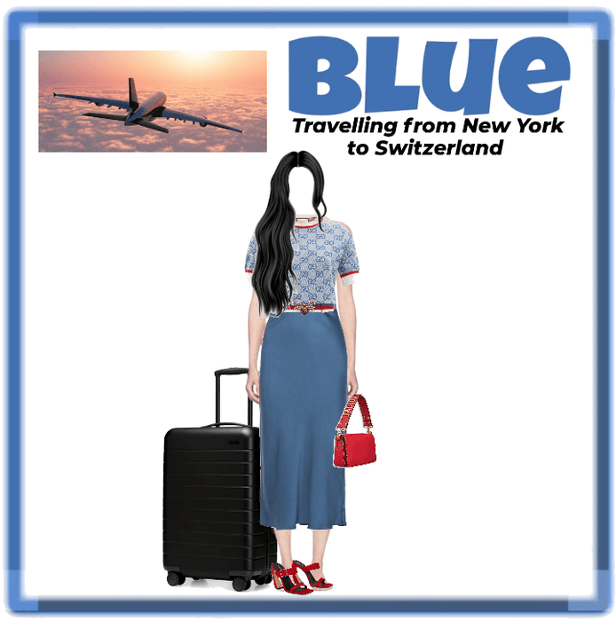 BLUE airport outfit