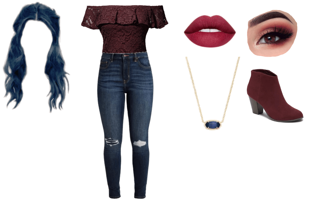 maroon and blue look