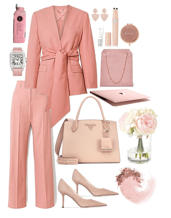 pink blazer suit