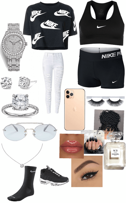 black and white Nike outfit