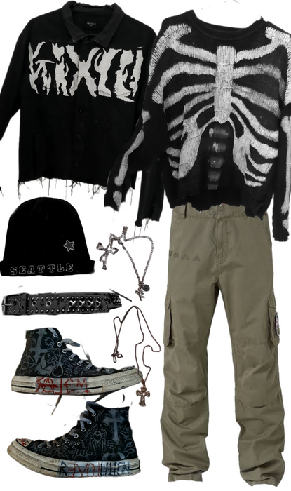 grunge bones outfit "SALEM"