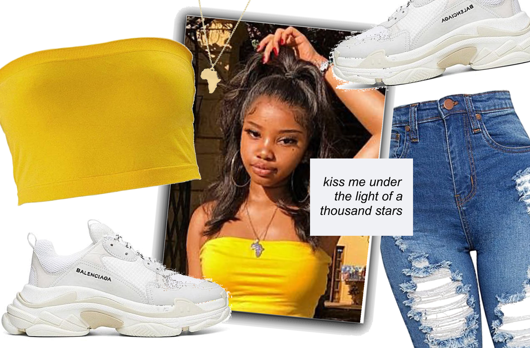 Yellow : Ripped Jeans