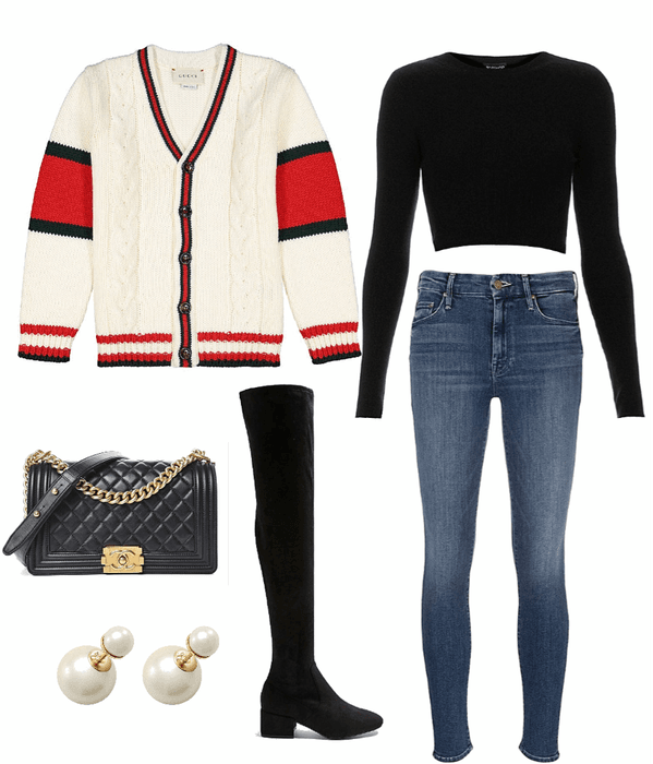 Gucci cardigan outfit