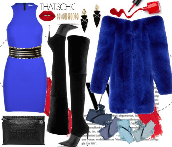 The Neon Blue Dress + Fur;