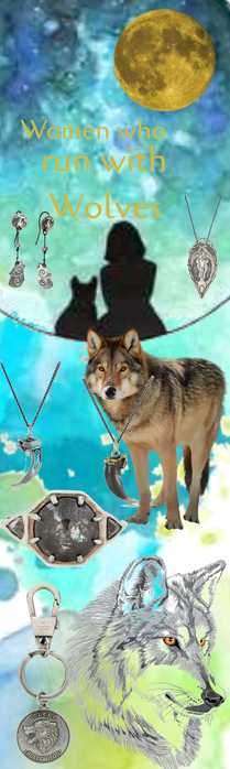 Women who run with Wolves jewelry collage