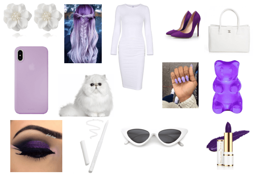 White and purple outfit