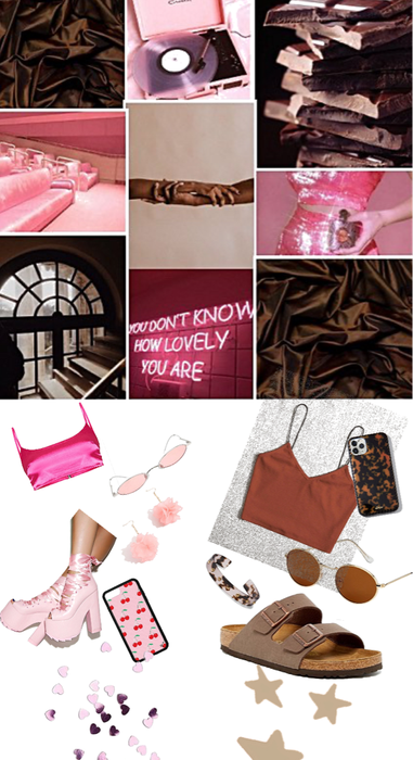 pink+ chocolate brown