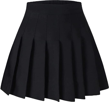 Black casual tennis skirt