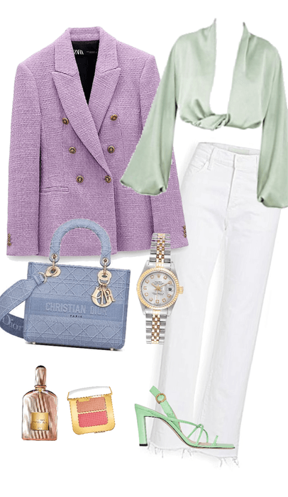 luxury woman spring outfit
