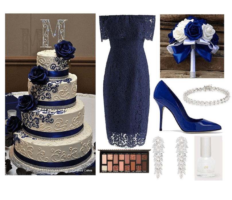 dark blue bridesmaid