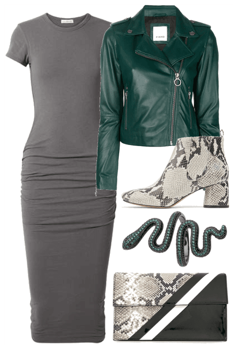 Slytherin / Gemini Leather Jacket Street Style