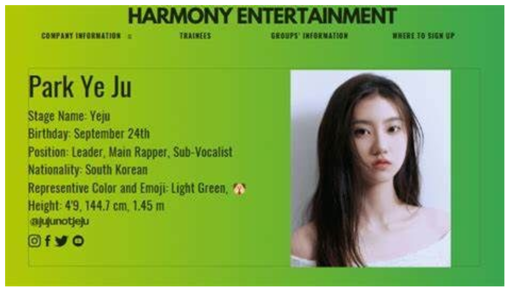 Yeju Introductory Card