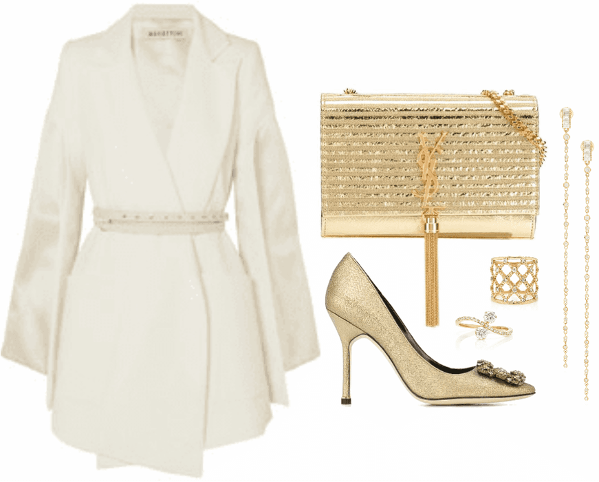 white and gold look