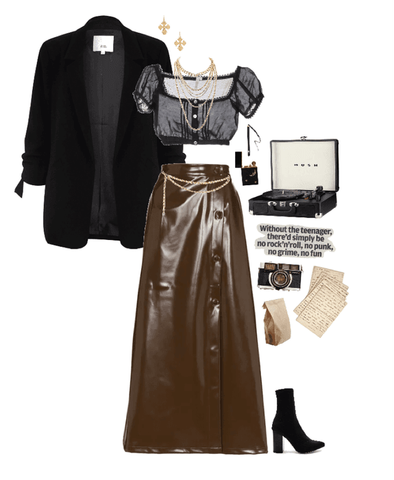 HOW do you style a brown leather maxi skirt
