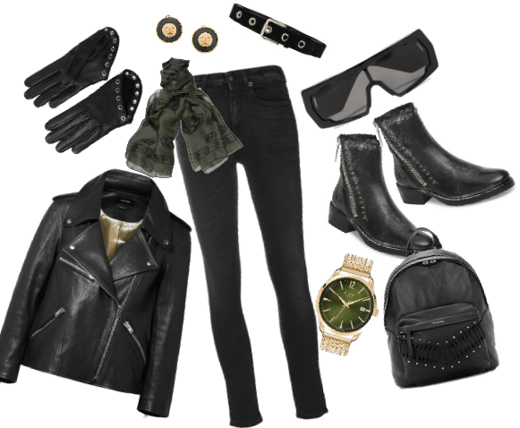Black motorcycle Suit