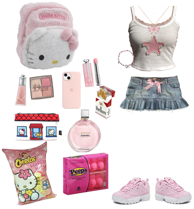 Sanrio, pink, coquette, Dior, perfume, phone case