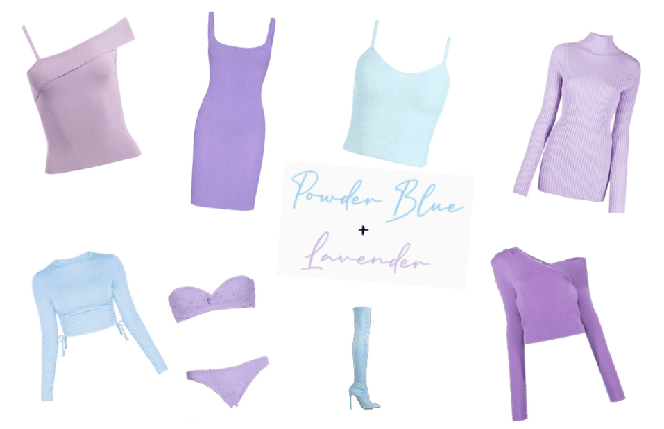 powder blue and lavender