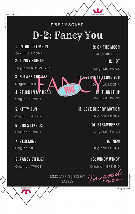 DREAMSCAPE [드림스게이프] D-2 Fancy You Tracklist