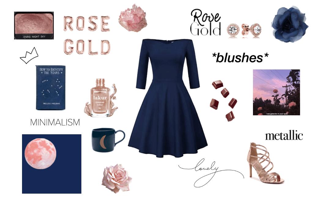 Radiant Rose Gold and Navy