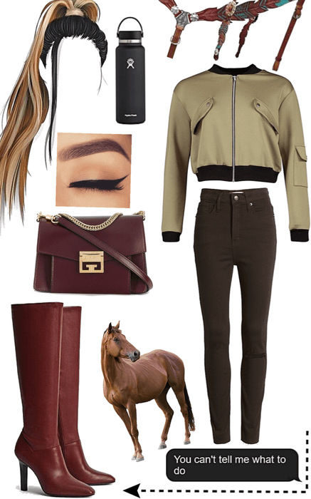 Horseriding with Maroon Boots