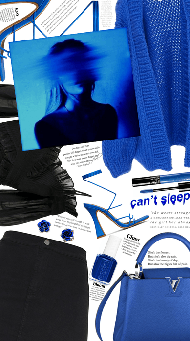 Blue with black
