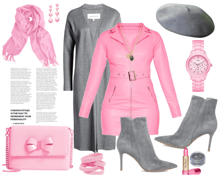 grey and pink