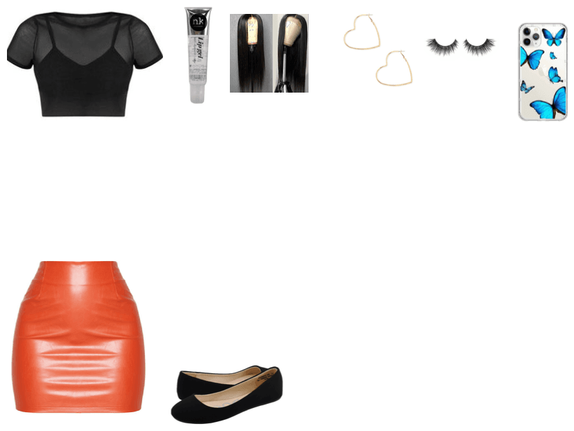 black and orange outfit