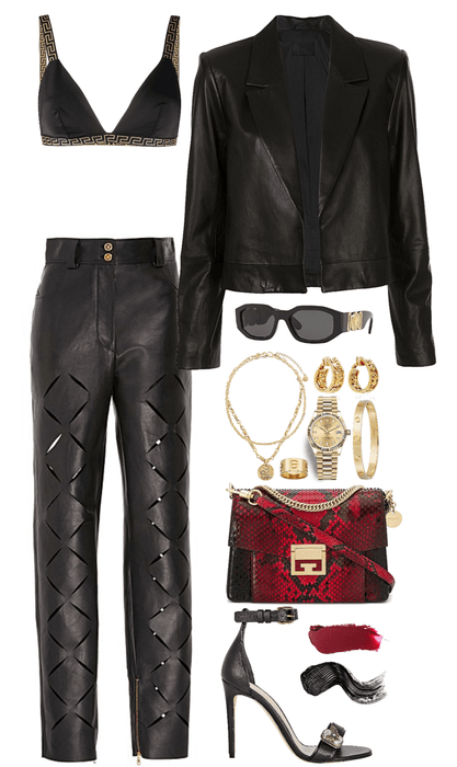 edgy,leather look