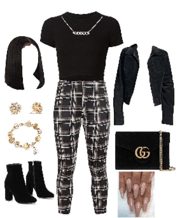 Black and gold outfit