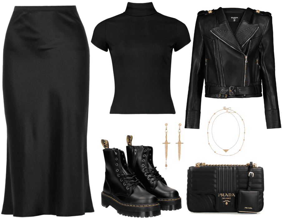 Silk + Leather outfit