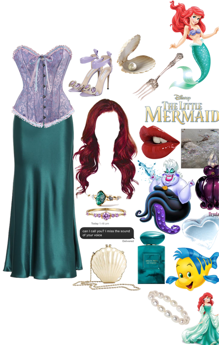 Ariel the little mermaid 🧜🏻‍♀️💚💜❤️