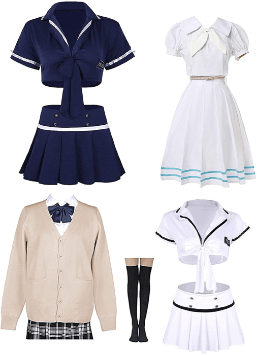 Japanese Anime School Girl Get Set Uniforms High Waist Sailor Suit With  Dress Skirt For Womens Cosplay Outfit From Weiikeii, $24.53 | DHgate.Com