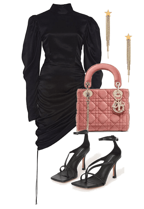 elegance black dress evening