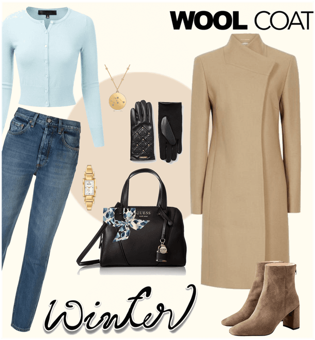Camel coat with blue 🐫
