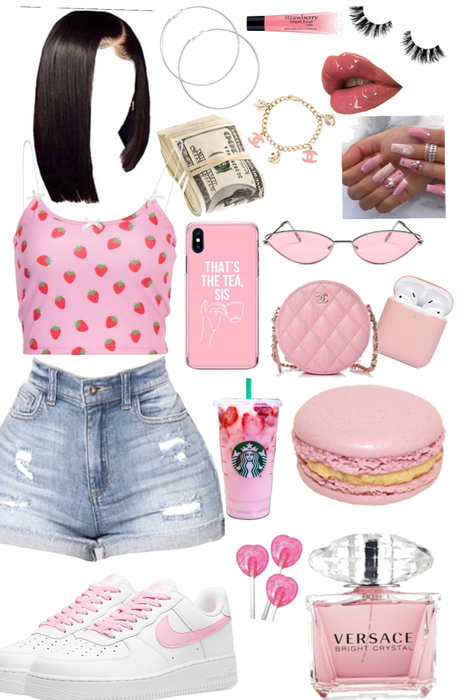 strawberry pink baddie outfit 🍓❤️