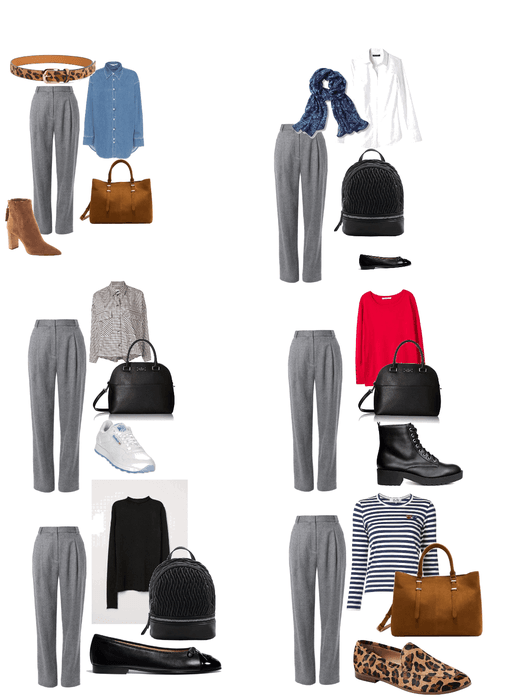 Six ways to wear gray pants