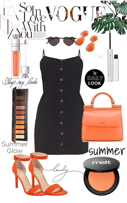 simple summer fit •orange-black•🧡🖤