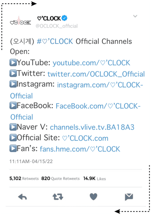 ♡’CLOCK (오시계) Official Links