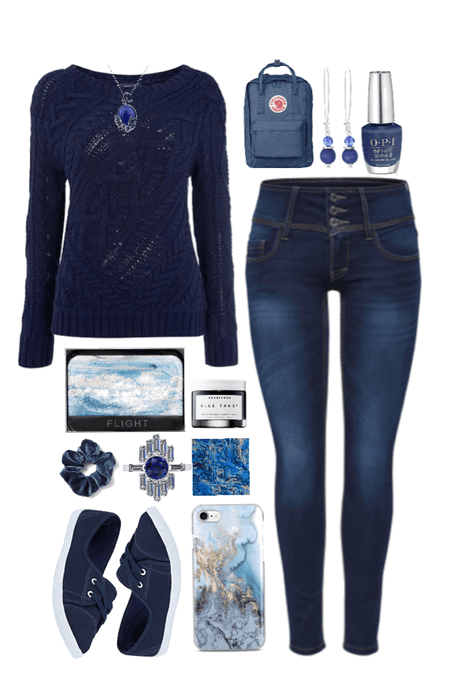 // sweater style: all blues //