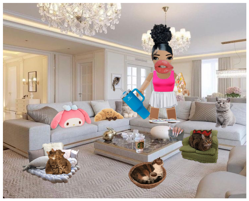 Preppy cat Living room