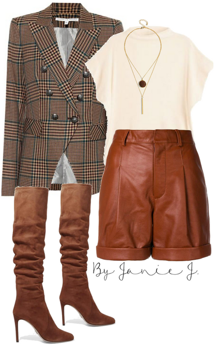 Brown, plaid and leather