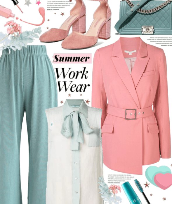 Pink And Teal Work Wear
