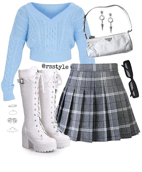 Baby blue and plaid