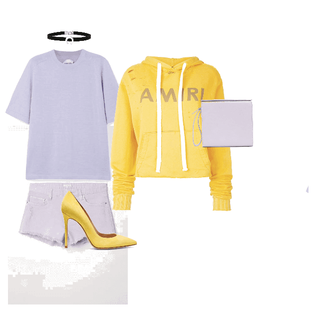Complementary Lavendar and Yello Outfit
