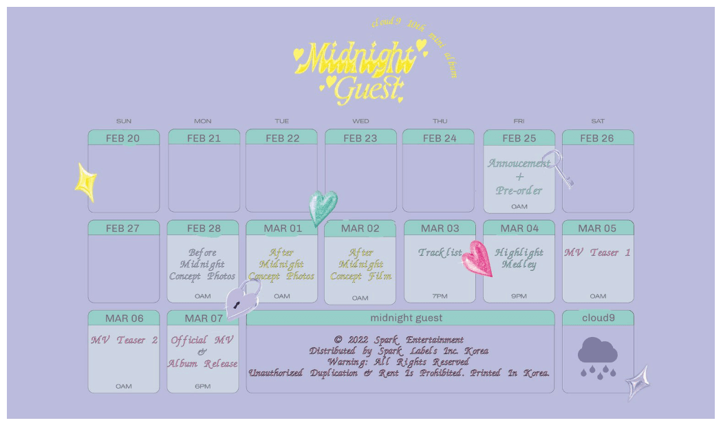 Cloud9 (구름아홉) | Midnight Guest Comeback Timetable