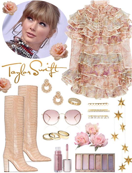 Taylor Swift in ruffle mini dress