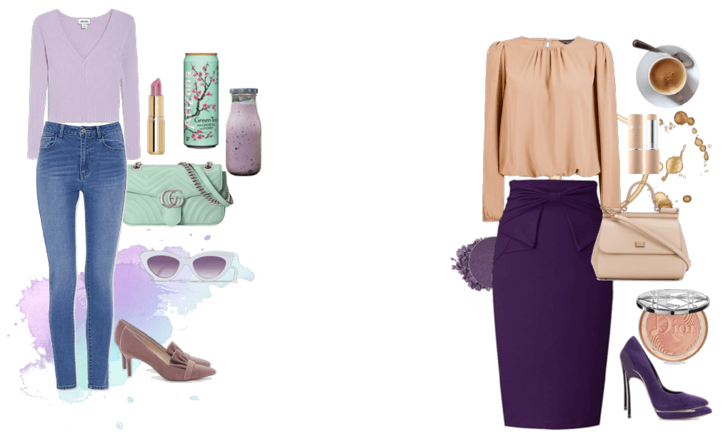 mint and purple